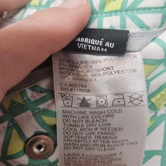 NiVo White and Green Patterned Golf Skort - Picture 4 of 8